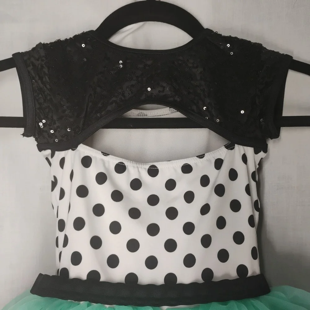 Weissman IC (7/8) Youth Black White Teal Dance Costume Tutu Skirt